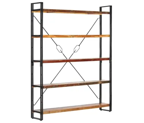 Grāmatu Skapis, 5 Plaukti, 140X30X180 Cm, Pārstrādāts Masīvkoks Vidaxl