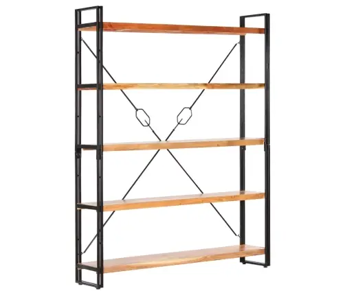 Grāmatu Skapis, 5 Plaukti, 140X30X180 Cm, Akācijas Masīvkoks Vidaxl