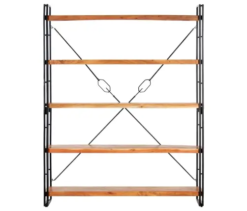 Grāmatu Skapis, 5 Plaukti, 140X30X180 Cm, Akācijas Masīvkoks Vidaxl