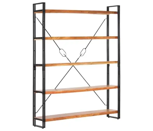 Grāmatu Skapis, 5 Plaukti, 140X30X180 Cm, Akācijas Masīvkoks Vidaxl