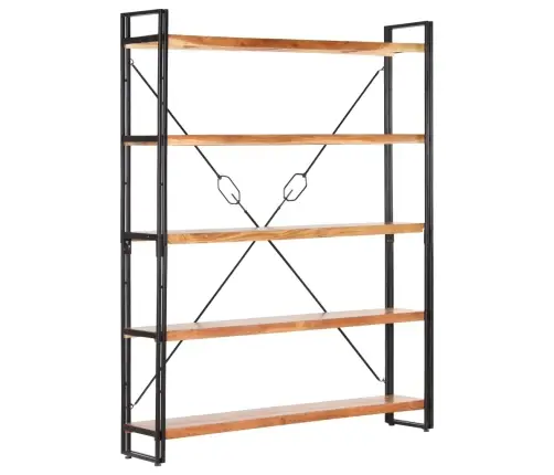 Grāmatu Skapis, 5 Plaukti, 140X30X180 Cm, Akācijas Masīvkoks Vidaxl