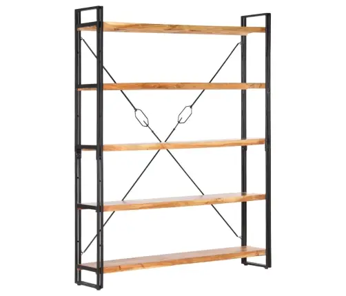 Grāmatu Skapis, 5 Plaukti, 140X30X180 Cm, Akācijas Masīvkoks Vidaxl