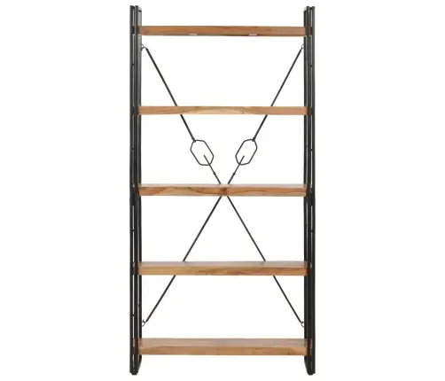 Grāmatu Skapis, 5 Plaukti, 90X30X180 Cm, Akācijas Masīvkoks Vidaxl