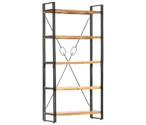 Grāmatu Skapis, 5 Plaukti, 90X30X180 Cm, Akācijas Masīvkoks Vidaxl