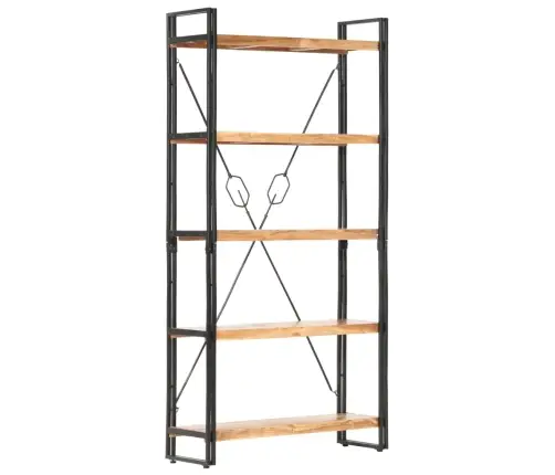 Grāmatu Skapis, 5 Plaukti, 90X30X180 Cm, Akācijas Masīvkoks Vidaxl