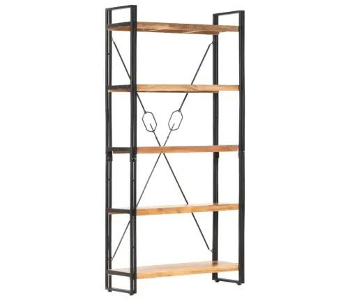 Grāmatu Skapis, 5 Plaukti, 90X30X180 Cm, Akācijas Masīvkoks Vidaxl