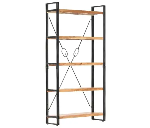 Grāmatu Skapis, 5 Plaukti, 90X30X180 Cm, Akācijas Masīvkoks Vidaxl