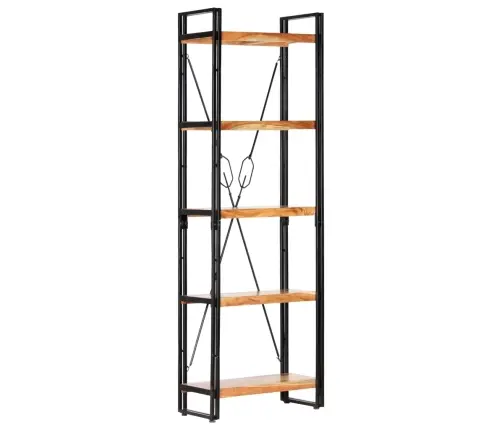 Grāmatu Skapis, 5 Plaukti, 60X30X180 Cm, Makācijas Masīvkoks Vidaxl Grāmatu Skapis, 5 Plaukti, 60X30X180 Cm, Makācijas Masīvkoks Vidaxl