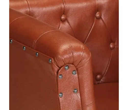 Atpūtas Krēsls, Brūna Dabīgā Āda Vidaxl