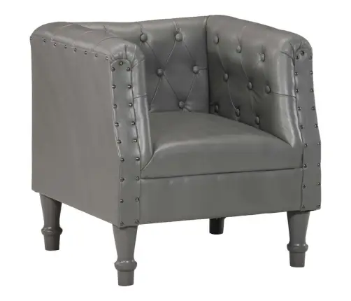 Atpūtas Krēsls, Pelēka Dabīgā Āda Vidaxl