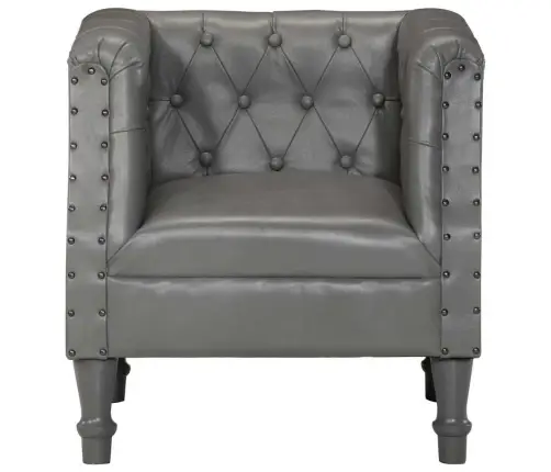 Atpūtas Krēsls, Pelēka Dabīgā Āda Vidaxl