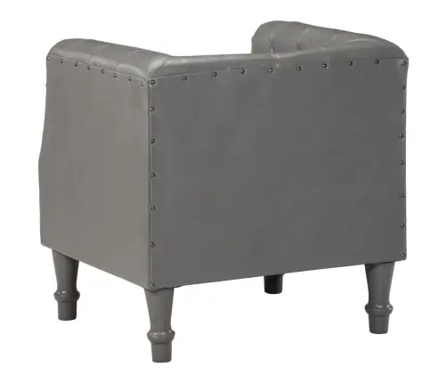 Atpūtas Krēsls, Pelēka Dabīgā Āda Vidaxl