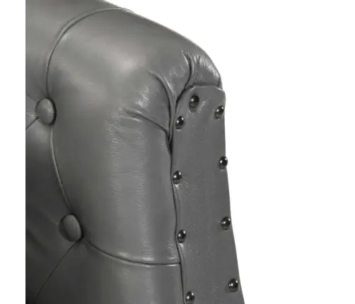 Atpūtas Krēsls, Pelēka Dabīgā Āda Vidaxl