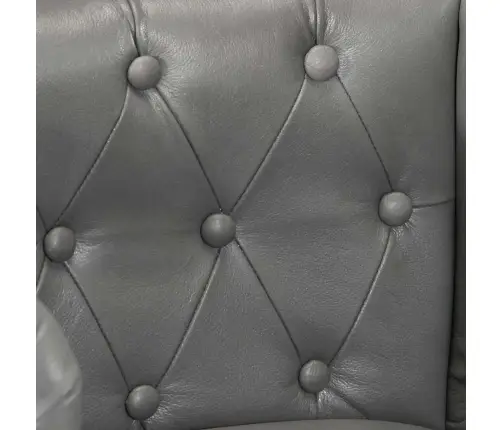 Atpūtas Krēsls, Pelēka Dabīgā Āda Vidaxl