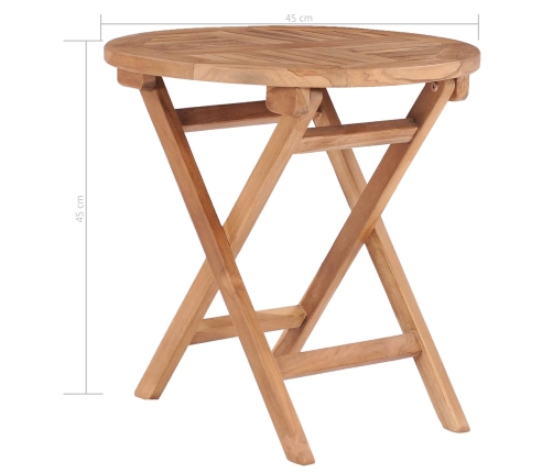 Sulankstomas Sodo Stalas, 45cm Tikmedžio Medienos Masyvas