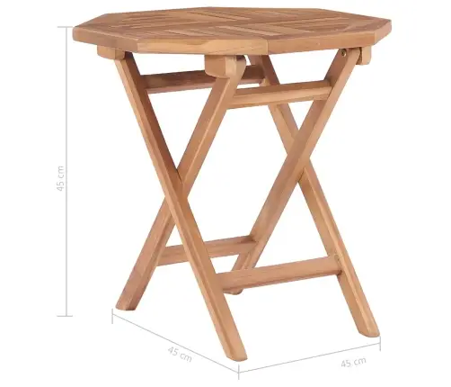 Saliekams Dārza Galds, 45X45X45 Cm, Masīvs Tīkkoks Vidaxl