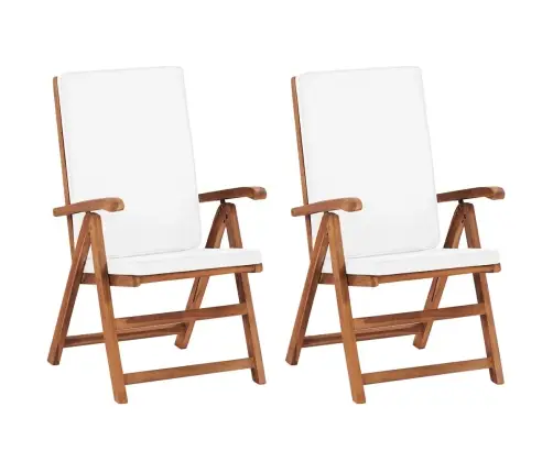 Atgāžami Dārza Krēsli Ar Spilveniem, 2 Gab., Masīvs Tīkkoks Vidaxl