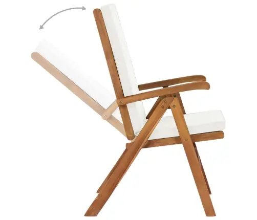 Atgāžami Dārza Krēsli Ar Spilveniem, 2 Gab., Masīvs Tīkkoks Vidaxl