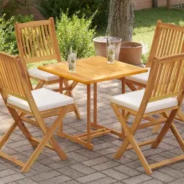 Lauaplaat, Tiikpuu, Kandiline, 70 X 70 X 2,5 Cm