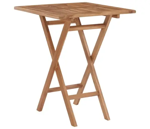 Sulankstomas Sodo Stalas, 60X60X75cm Tikmedžio Masyvas