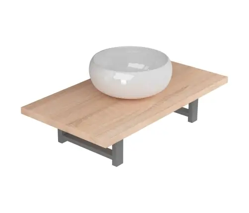 Divdaļīgs Vannasistabas Mēbeļu Komplekts, Ozolkoka Krāsa Vidaxl