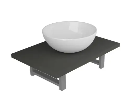 Divdaļīgs Vannasistabas Mēbeļu Komplekts, Pelēks, Keramika Vidaxl