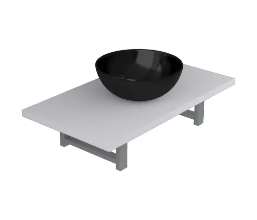 Vonios Kambario Baldų Komplektas, 2D., Baltas, Keramika