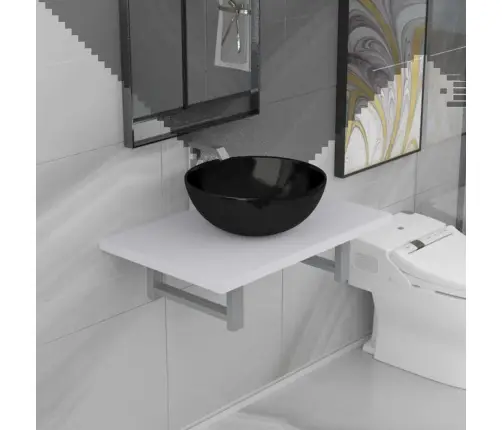 Vonios Kambario Baldų Komplektas, 2D., Baltas, Keramika