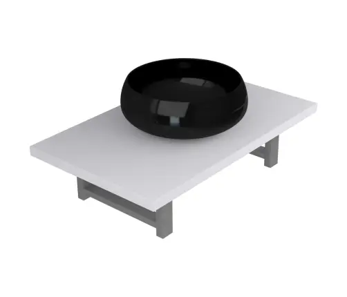 Kaheosaline Vannitoamööbli Komplekt, Keraamiline, Valge Kaheosaline Vannitoamööbli Komplekt, Keraamiline, Valge