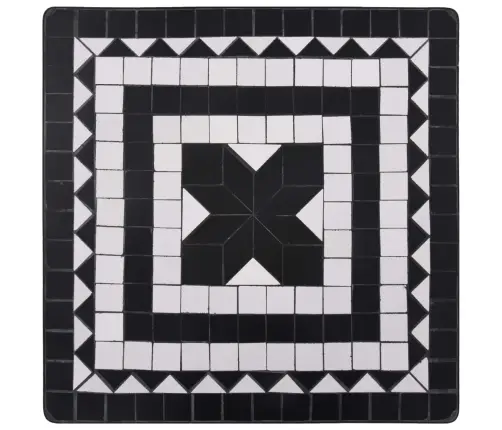 Mozaikinis Bistro Baldų Komplektas, 3D., Juoda/Balta, Keramika