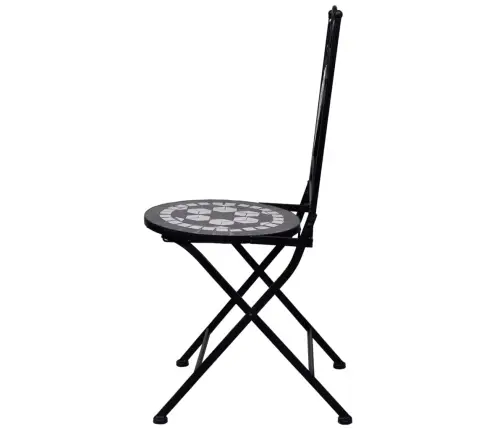 Mozaikinis Bistro Baldų Komplektas, 3D., Juoda/Balta, Keramika