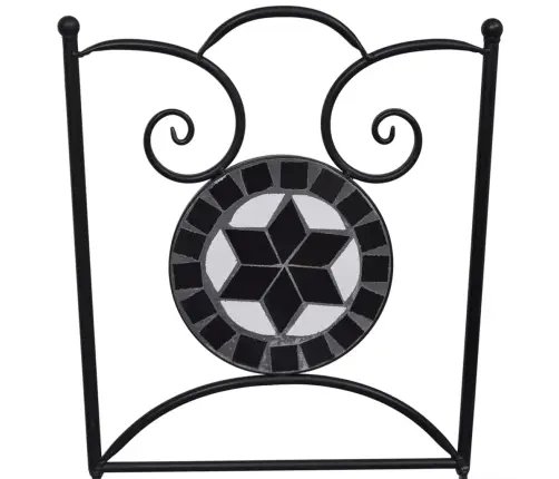 Mozaikinis Bistro Baldų Komplektas, 3D., Juoda/Balta, Keramika