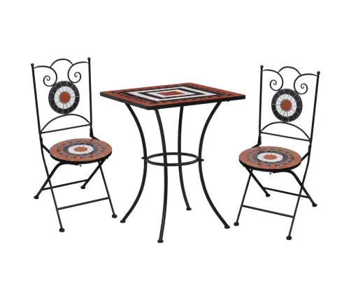 3-Kohaline Bistrookomplekt, Keraamika, Terrakota, Valge