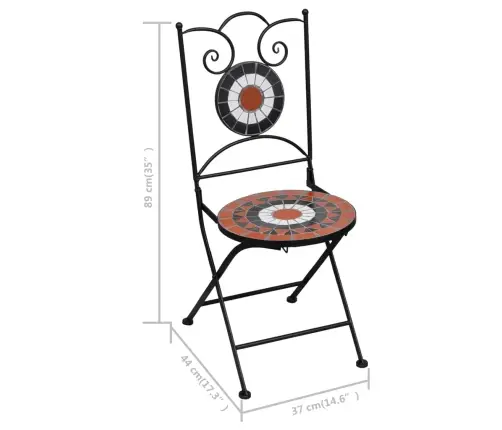 3-Kohaline Bistrookomplekt, Keraamika, Terrakota, Valge