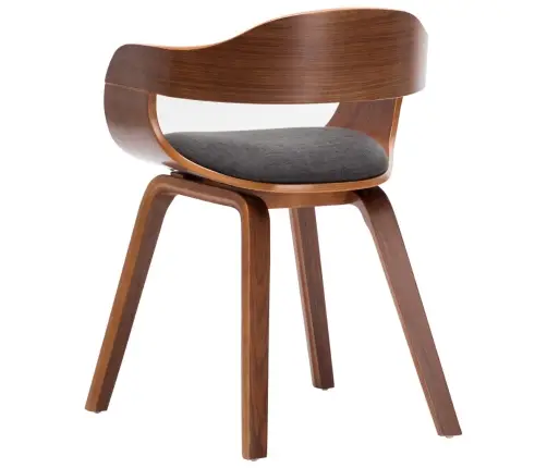 Virtuves Krēsli, 2 Gab., Liekts Koks, Tumši Pelēks Audums Vidaxl