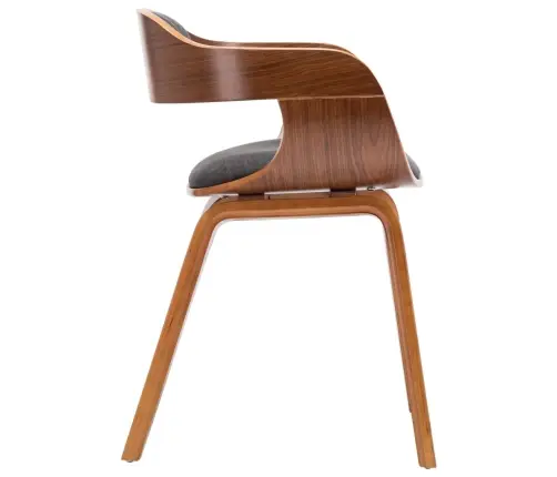 Valgomojo Kėdės, 6 Vnt., Tamsiai Pilkos, Audinys Ir Mediena Valgomojo Kėdės, 6 Vnt., Tamsiai Pilkos, Audinys Ir Mediena