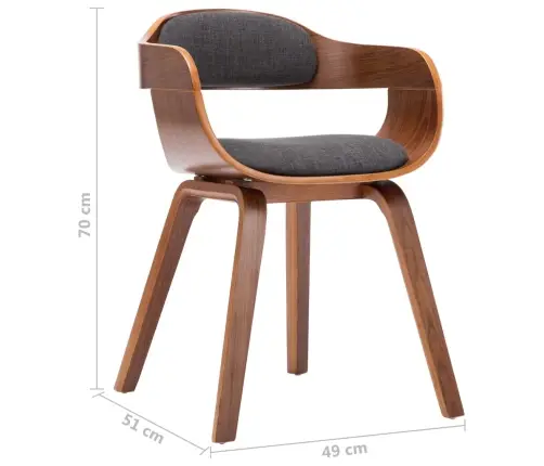 Valgomojo Kėdės, 6 Vnt., Tamsiai Pilkos, Audinys Ir Mediena Valgomojo Kėdės, 6 Vnt., Tamsiai Pilkos, Audinys Ir Mediena