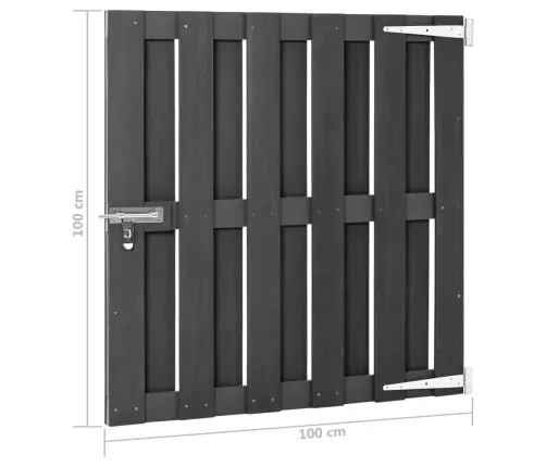 Dārza Vārti, Wpc, 100X100 Cm, Pelēki Vidaxl
