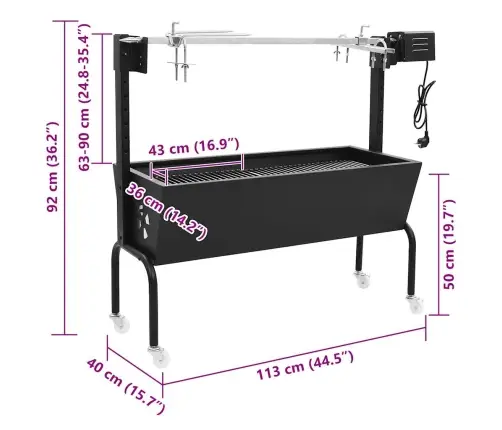 Elektrinė Kepsninė Su Iešmu, Nerūdijantis Plienas