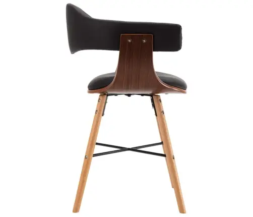 Valgomojo Kėdės, 6Vnt., Juodos Spalvos, Dirbtinė Oda Ir Mediena Valgomojo Kėdės, 6Vnt., Juodos Spalvos, Dirbtinė Oda Ir Mediena