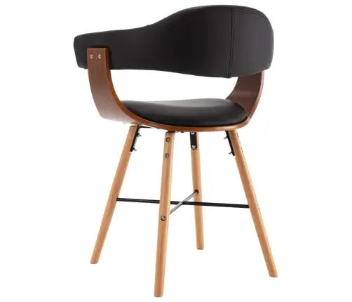 Valgomojo Kėdės, 6Vnt., Juodos Spalvos, Dirbtinė Oda Ir Mediena Valgomojo Kėdės, 6Vnt., Juodos Spalvos, Dirbtinė Oda Ir Mediena