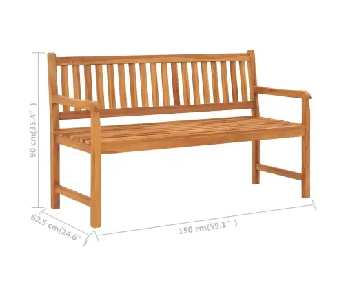 Trīsvietīgs Dārza Sols Ar Galdiņu, 150 Cm, Masīvs Tīkkoks Vidaxl