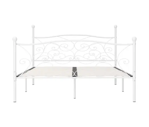 Liistudest Põhjaga Voodiraam, Valge, Metall, 180 X 200 Cm