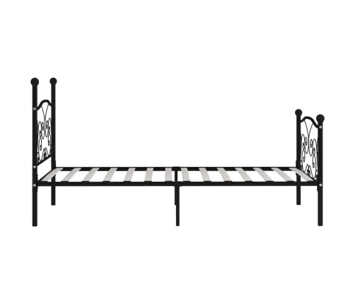 Gultas Rāmis Ar Redeļu Pamatni, Melns, 90X200 Cm, Metāls Vidaxl