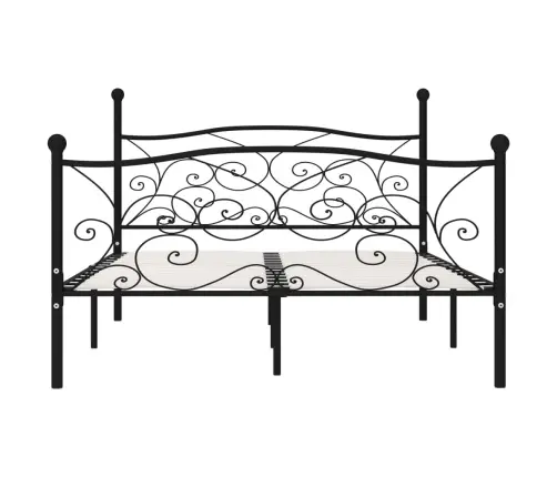 Gultas Rāmis Ar Redeļu Pamatni, Melns, 140X200 Cm, Metāls Vidaxl