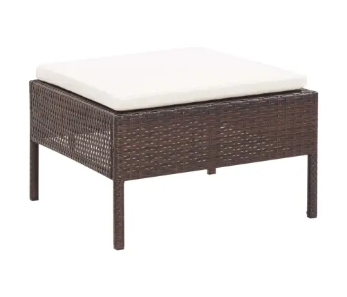 6-Daļīgs Dārza Atpūtas Mēbeļu Komplekts Ar Matračiem, Brūns Pe Vidaxl