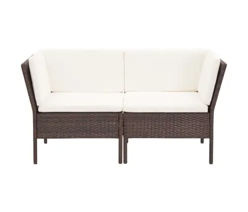 6-Daļīgs Dārza Atpūtas Mēbeļu Komplekts Ar Matračiem, Brūns Pe Vidaxl