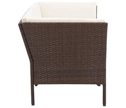 6-Daļīgs Dārza Atpūtas Mēbeļu Komplekts Ar Matračiem, Brūns Pe Vidaxl