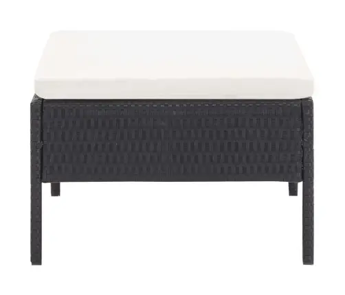 Sodo Poilsio Komplektas Su Pagalvėmis, 6 Dalių, Juodas, Ratanas