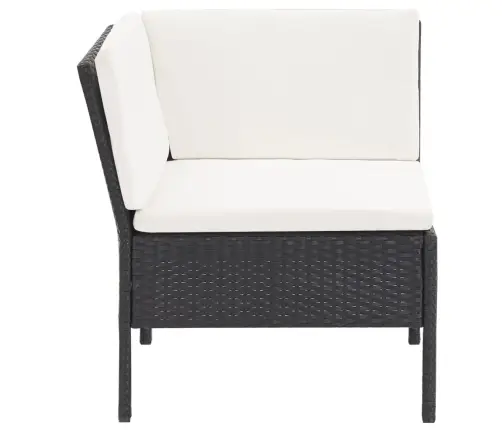 Sodo Poilsio Komplektas Su Pagalvėmis, 6 Dalių, Juodas, Ratanas